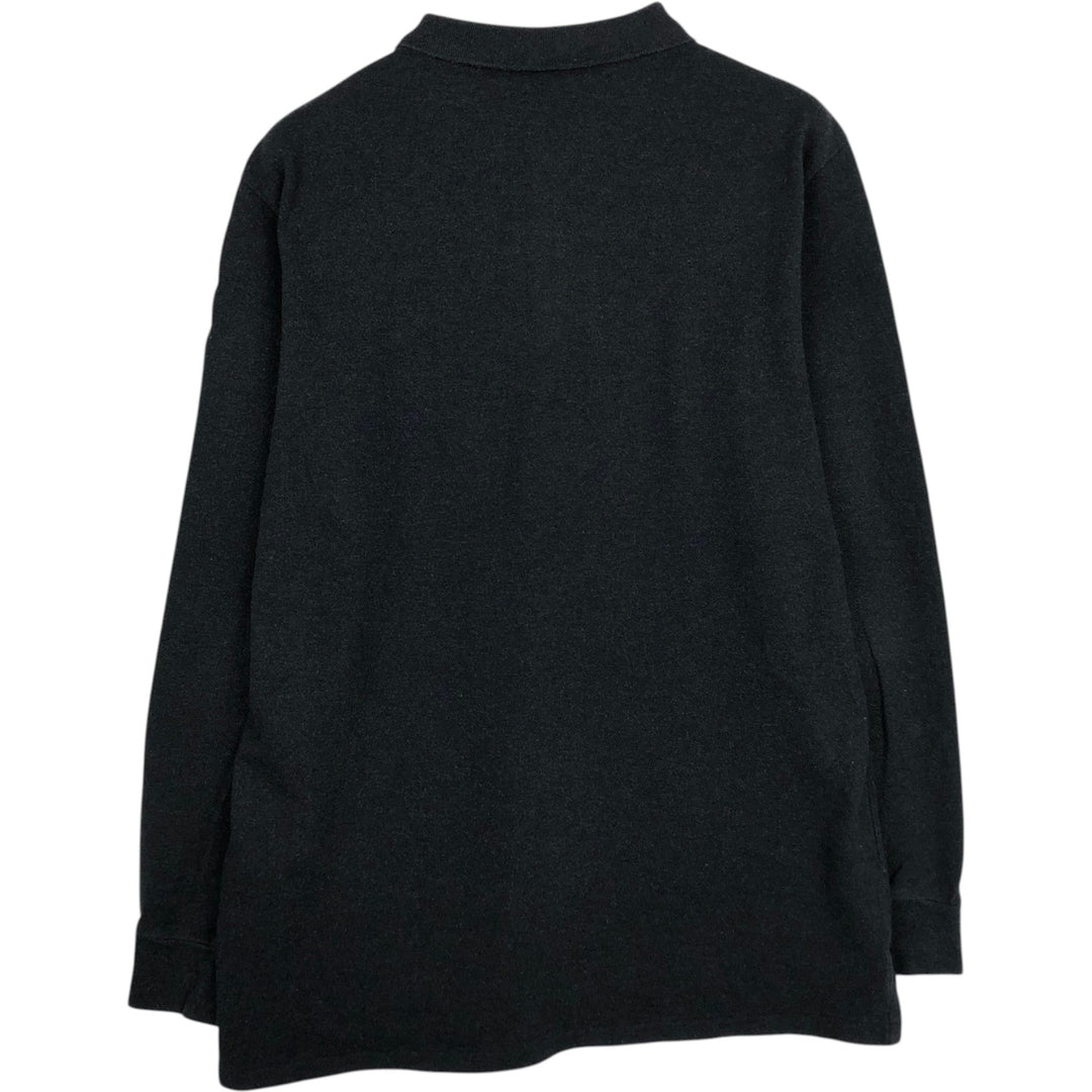 Ralph Lauren POLO RALPH LAUREN CUSTOM SLIM FIT long-sleeved polo shirt, men's size L cotton black type Vintage Second Hand