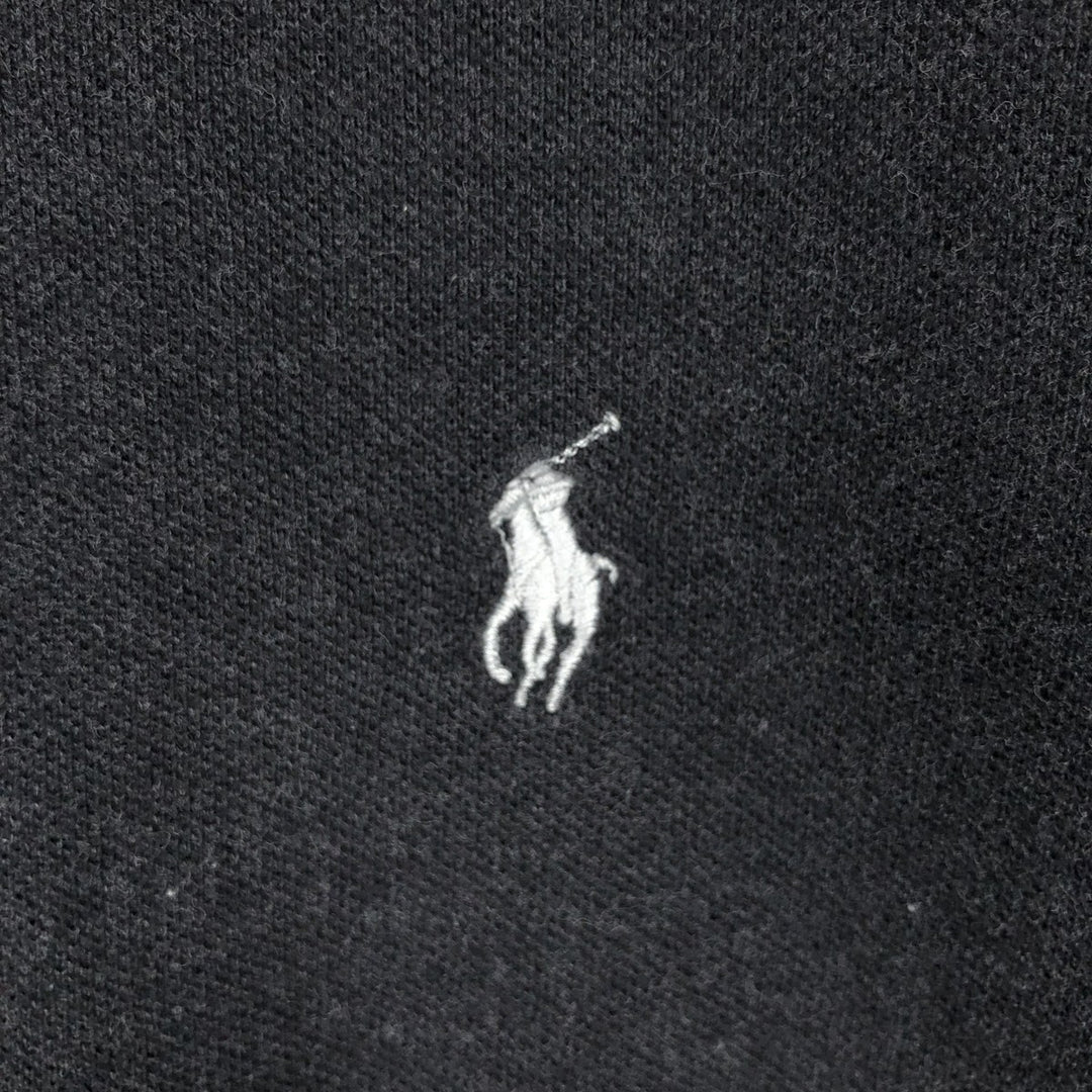 Ralph Lauren POLO RALPH LAUREN CUSTOM SLIM FIT long-sleeved polo shirt, men's size L cotton black type Vintage Second Hand