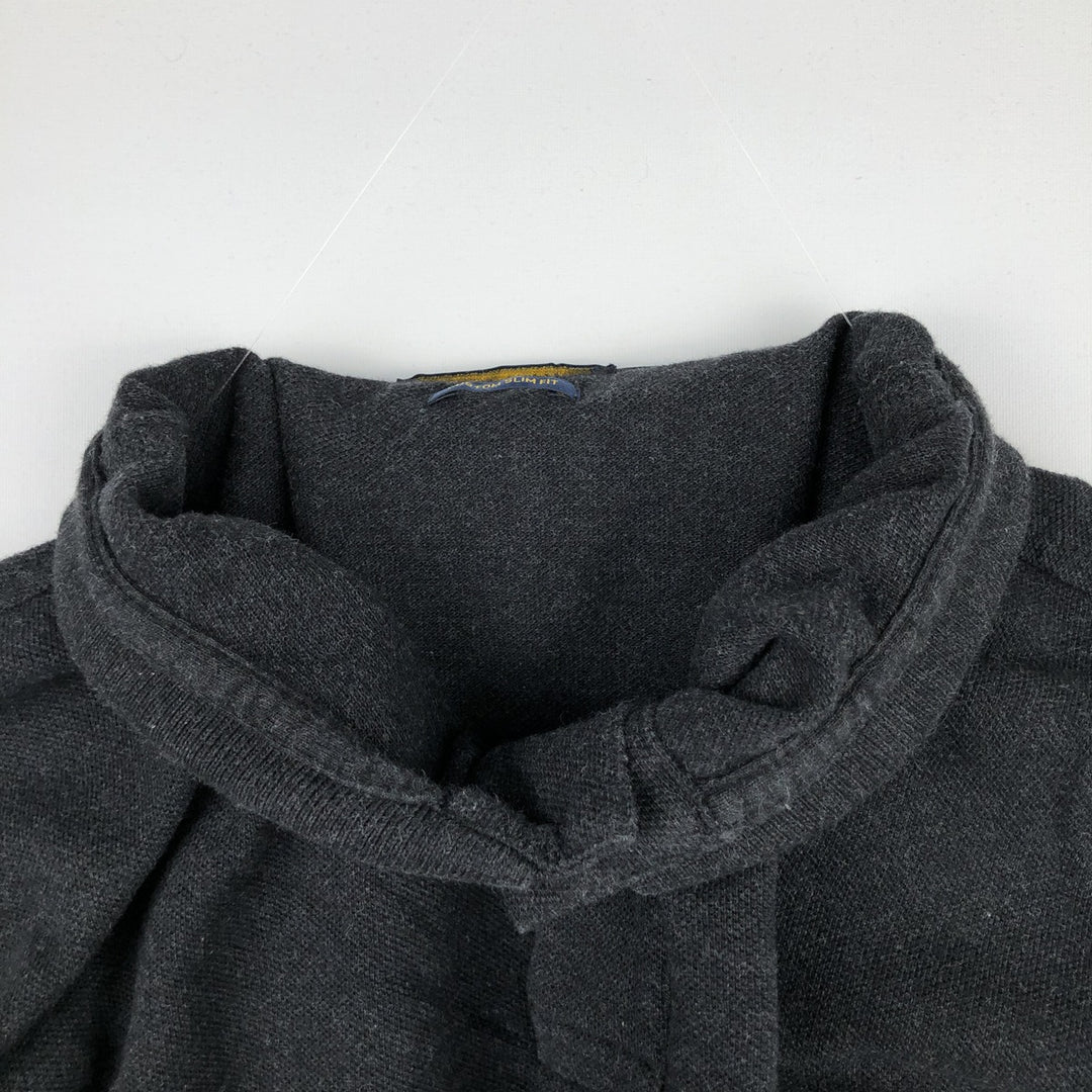Ralph Lauren POLO RALPH LAUREN CUSTOM SLIM FIT long-sleeved polo shirt, men's size L cotton black type Vintage Second Hand