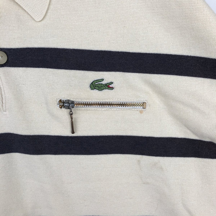 Lacoste long-sleeved striped polo shirt, men's size L cotton Beige type Vintage Second Hand