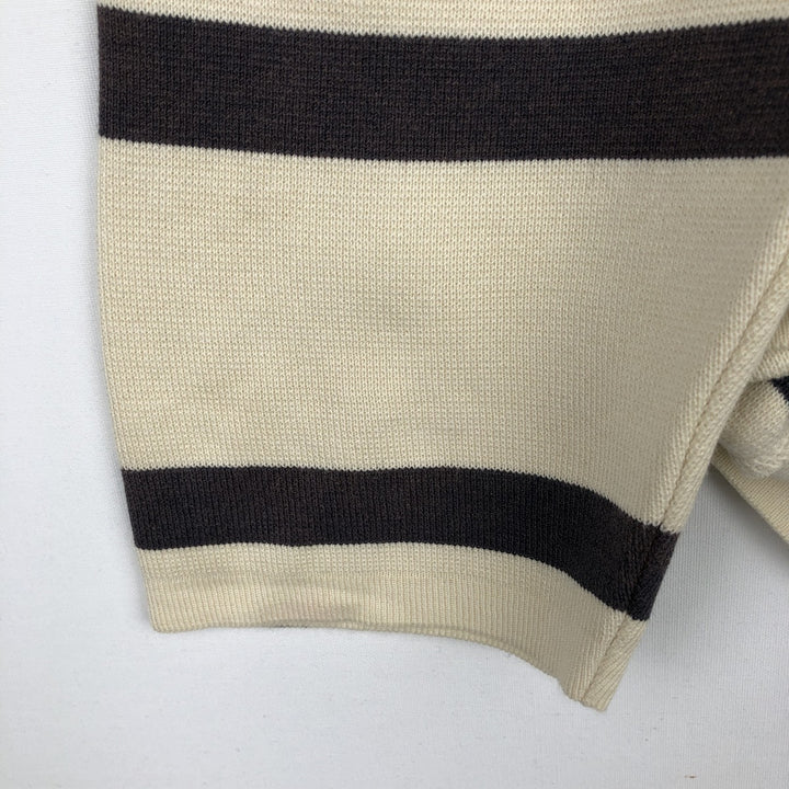 Lacoste long-sleeved striped polo shirt, men's size L cotton Beige type Vintage Second Hand
