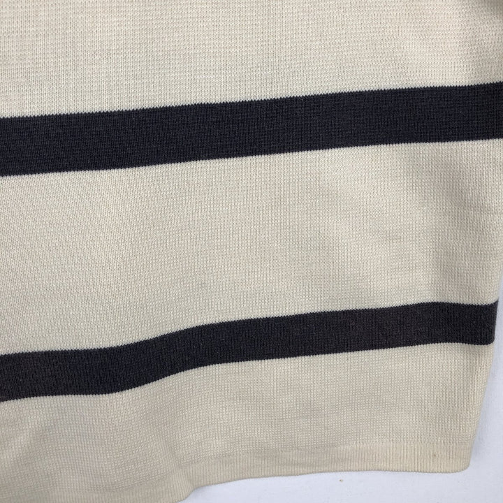 Lacoste long-sleeved striped polo shirt, men's size L cotton Beige type Vintage Second Hand
