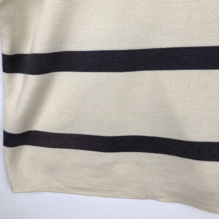 Lacoste long-sleeved striped polo shirt, men's size L cotton Beige type Vintage Second Hand