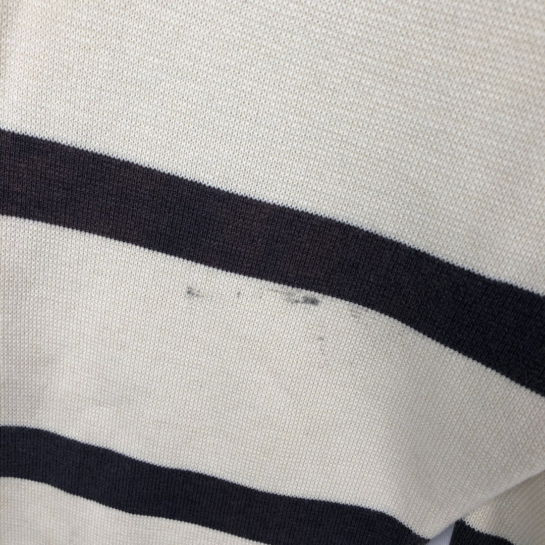 Lacoste long-sleeved striped polo shirt, men's size L cotton Beige type Vintage Second Hand