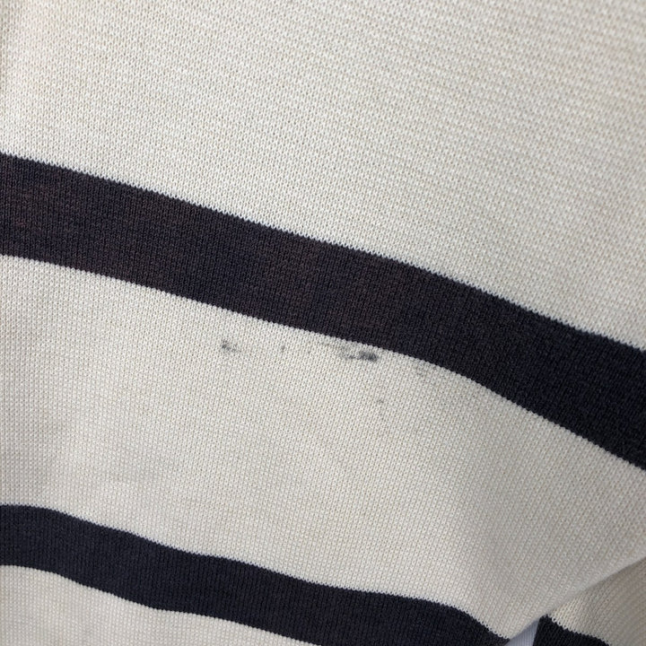 Lacoste long-sleeved striped polo shirt, men's size L cotton Beige type Vintage Second Hand