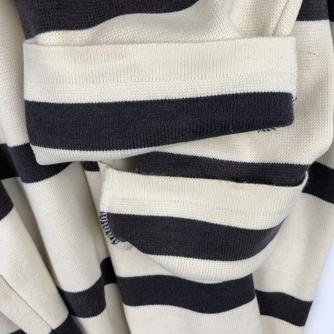Lacoste long-sleeved striped polo shirt, men's size L cotton Beige type Vintage Second Hand