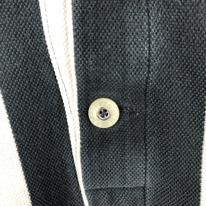 Lacoste Stripe Pattern Multi-Striped Long-Sleeve Polo Shirt, Size 4 (Men's M equivalent) cotton black type Vintage Second Hand