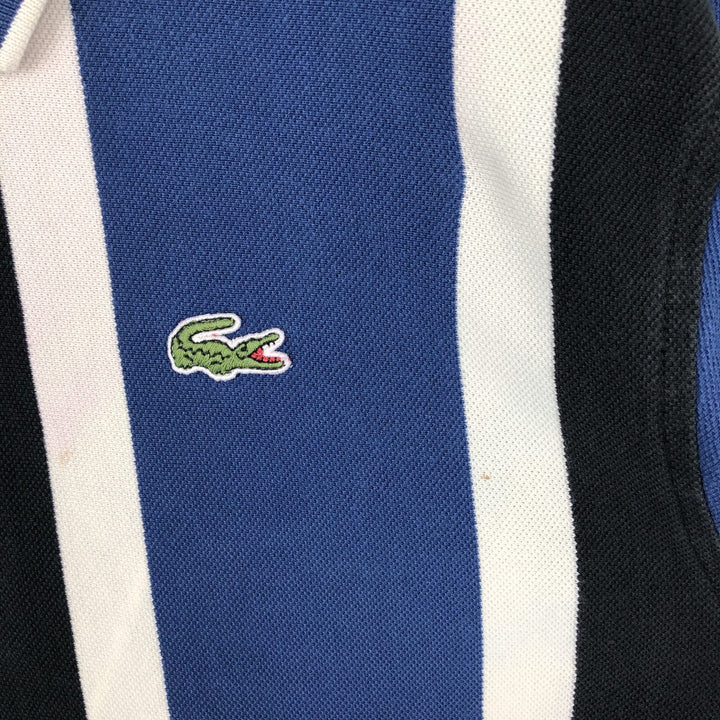 Lacoste Stripe Pattern Multi-Striped Long-Sleeve Polo Shirt, Size 4 (Men's M equivalent) cotton black type Vintage Second Hand