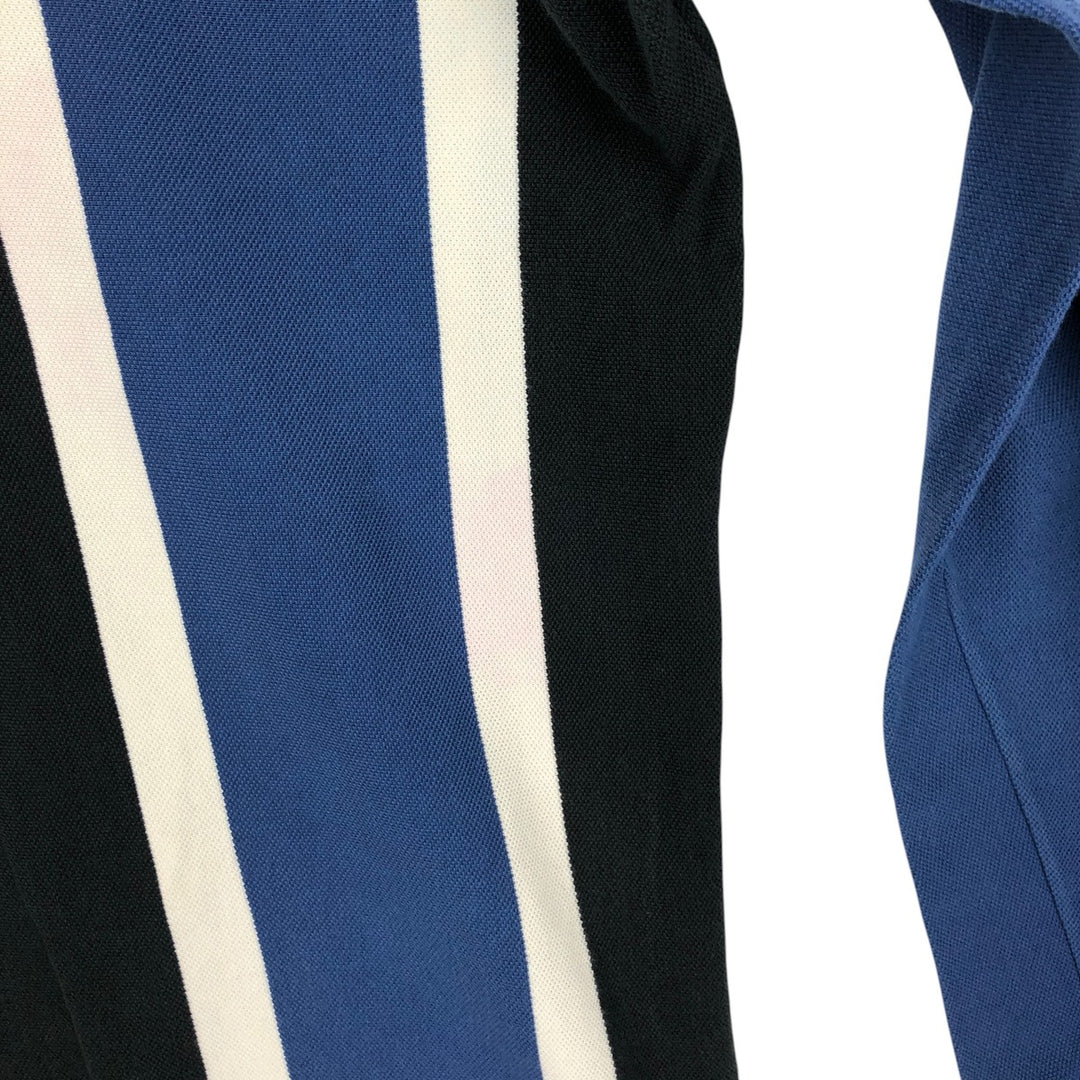 Lacoste Stripe Pattern Multi-Striped Long-Sleeve Polo Shirt, Size 4 (Men's M equivalent) cotton black type Vintage Second Hand