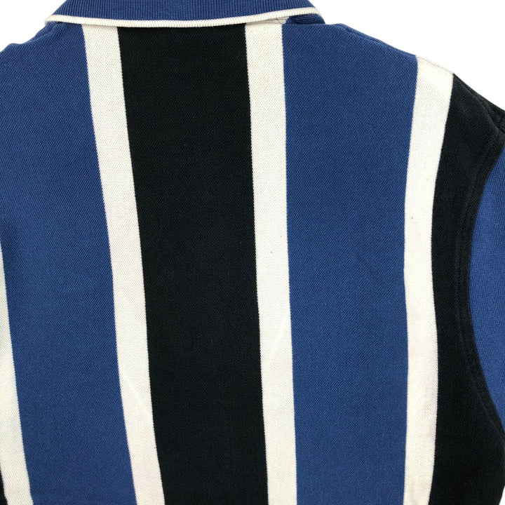 Lacoste Stripe Pattern Multi-Striped Long-Sleeve Polo Shirt, Size 4 (Men's M equivalent) cotton black type Vintage Second Hand