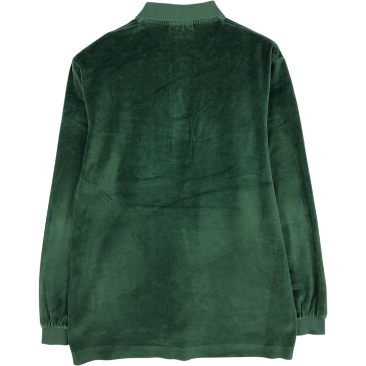 1980'S Lacoste CHEMISE French Lacoste Long-Sleeve Polo Shirt, Men's Size L (Equivalent), Vintage cotton green type Vintage Second Hand