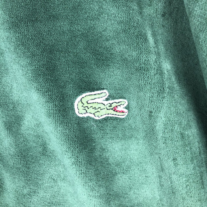 1980'S Lacoste CHEMISE French Lacoste Long-Sleeve Polo Shirt, Men's Size L (Equivalent), Vintage cotton green type Vintage Second Hand