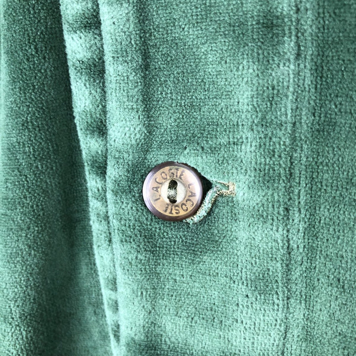 1980'S Lacoste CHEMISE French Lacoste Long-Sleeve Polo Shirt, Men's Size L (Equivalent), Vintage cotton green type Vintage Second Hand