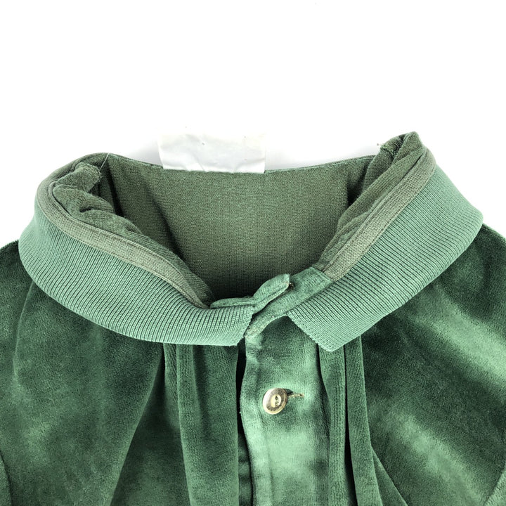 1980'S Lacoste CHEMISE French Lacoste Long-Sleeve Polo Shirt, Men's Size L (Equivalent), Vintage cotton green type Vintage Second Hand