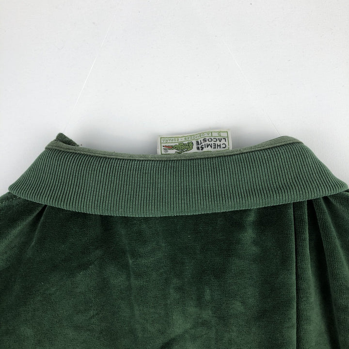 1980'S Lacoste CHEMISE French Lacoste Long-Sleeve Polo Shirt, Men's Size L (Equivalent), Vintage cotton green type Vintage Second Hand