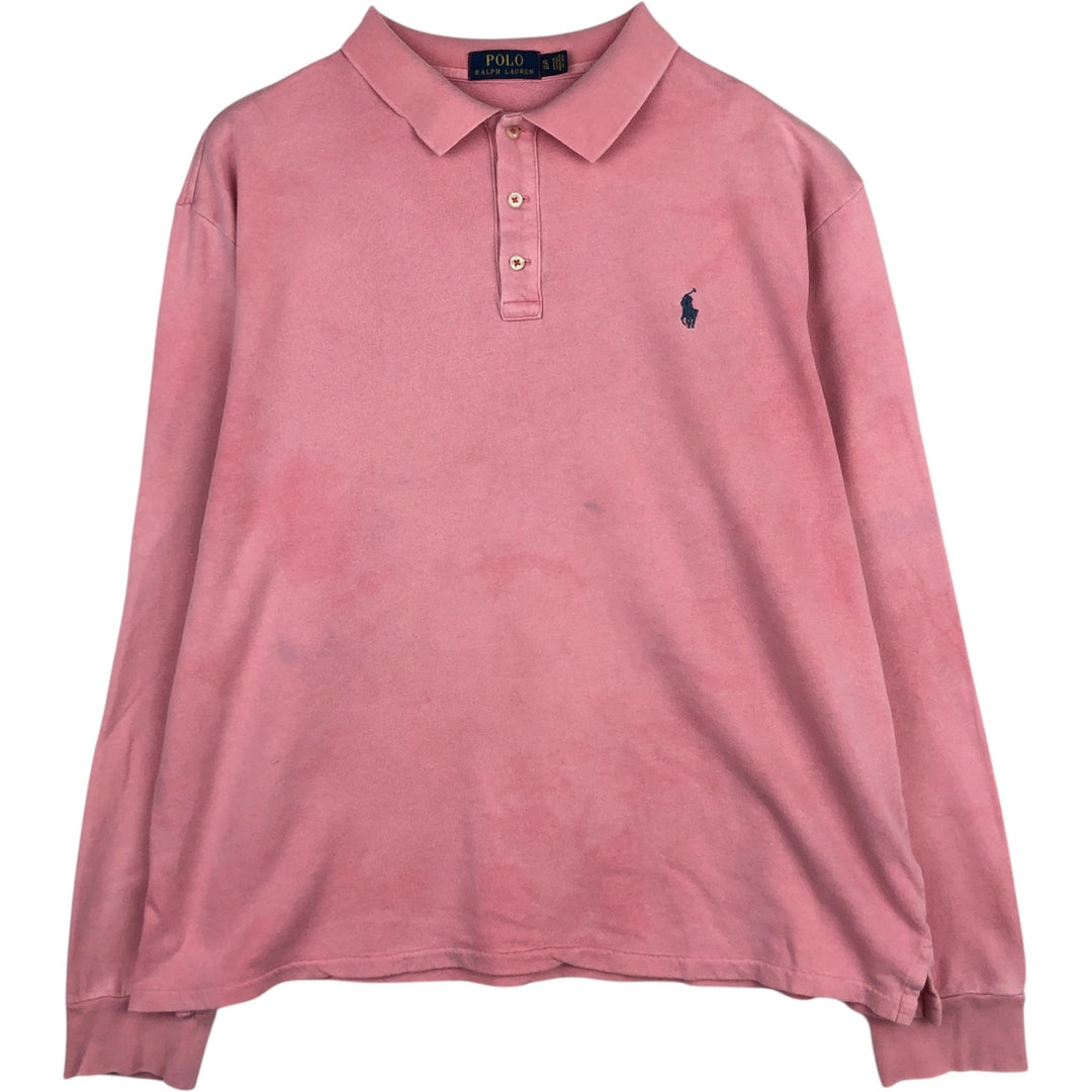 Ralph Lauren POLO RALPH LAUREN Long Sleeve Polo Shirt Men's XL cotton pink type Vintage Second Hand