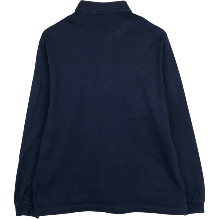 Lacoste long-sleeved polo shirt, men's size L (approx.) cotton navy blue type Vintage Second Hand
