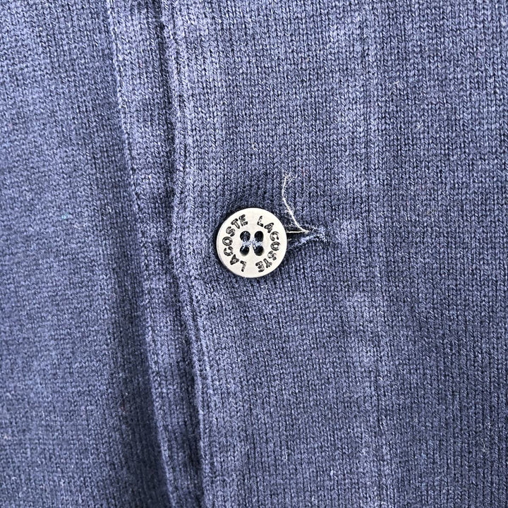 Lacoste long-sleeved polo shirt, men's size L (approx.) cotton navy blue type Vintage Second Hand
