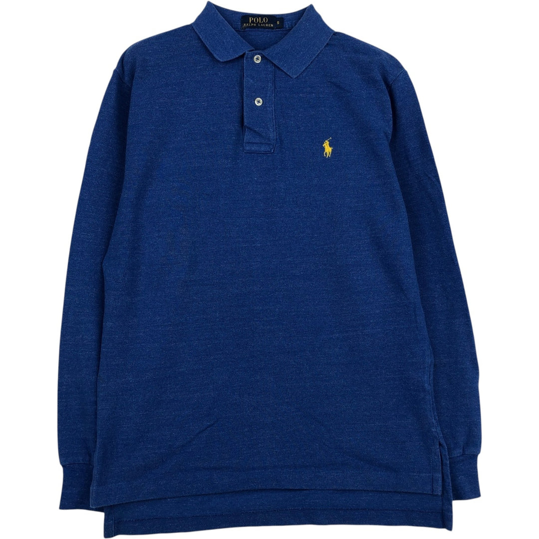 Ralph Lauren POLO RALPH LAUREN long-sleeved polo shirt, men's size S cotton black type Vintage Second Hand