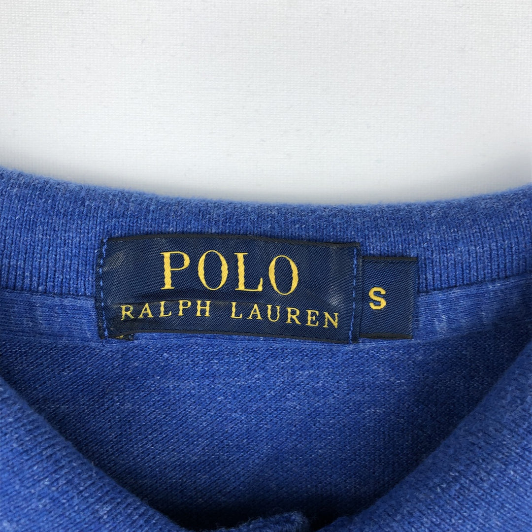 Ralph Lauren POLO RALPH LAUREN long-sleeved polo shirt, men's size S cotton black type Vintage Second Hand