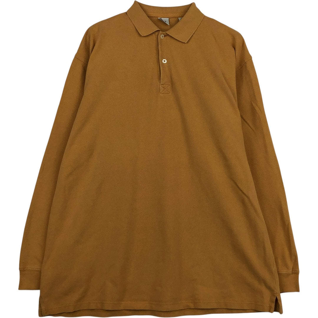 90'S GAP (Old GAP) Long-Sleeve Polo Shirt, Men's Size XL (Equivalent), Vintage cotton yellow type Vintage Second Hand