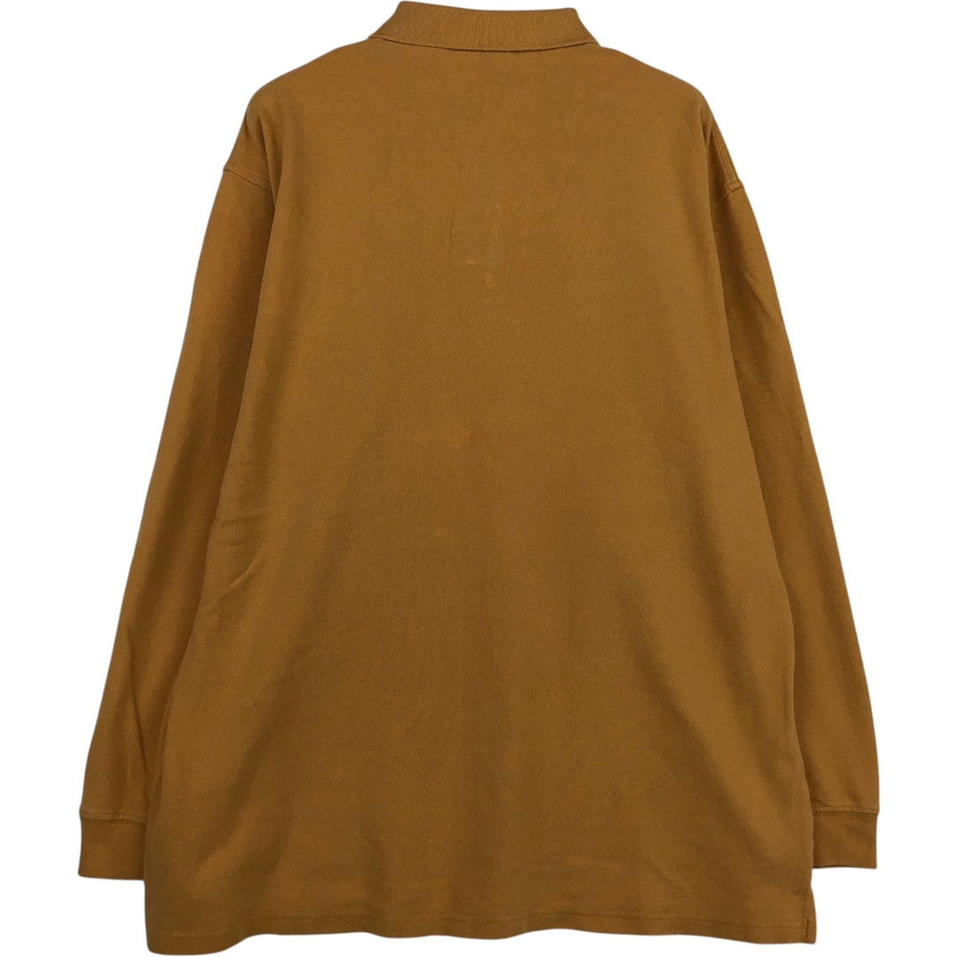 90'S GAP (Old GAP) Long-Sleeve Polo Shirt, Men's Size XL (Equivalent), Vintage cotton yellow type Vintage Second Hand