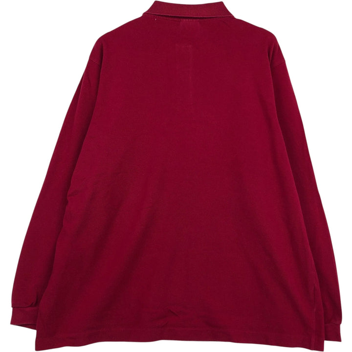 Lacoste LACOSTE Long Sleeve Polo Shirt No. 7 Men's XXL cotton red type Vintage Second Hand
