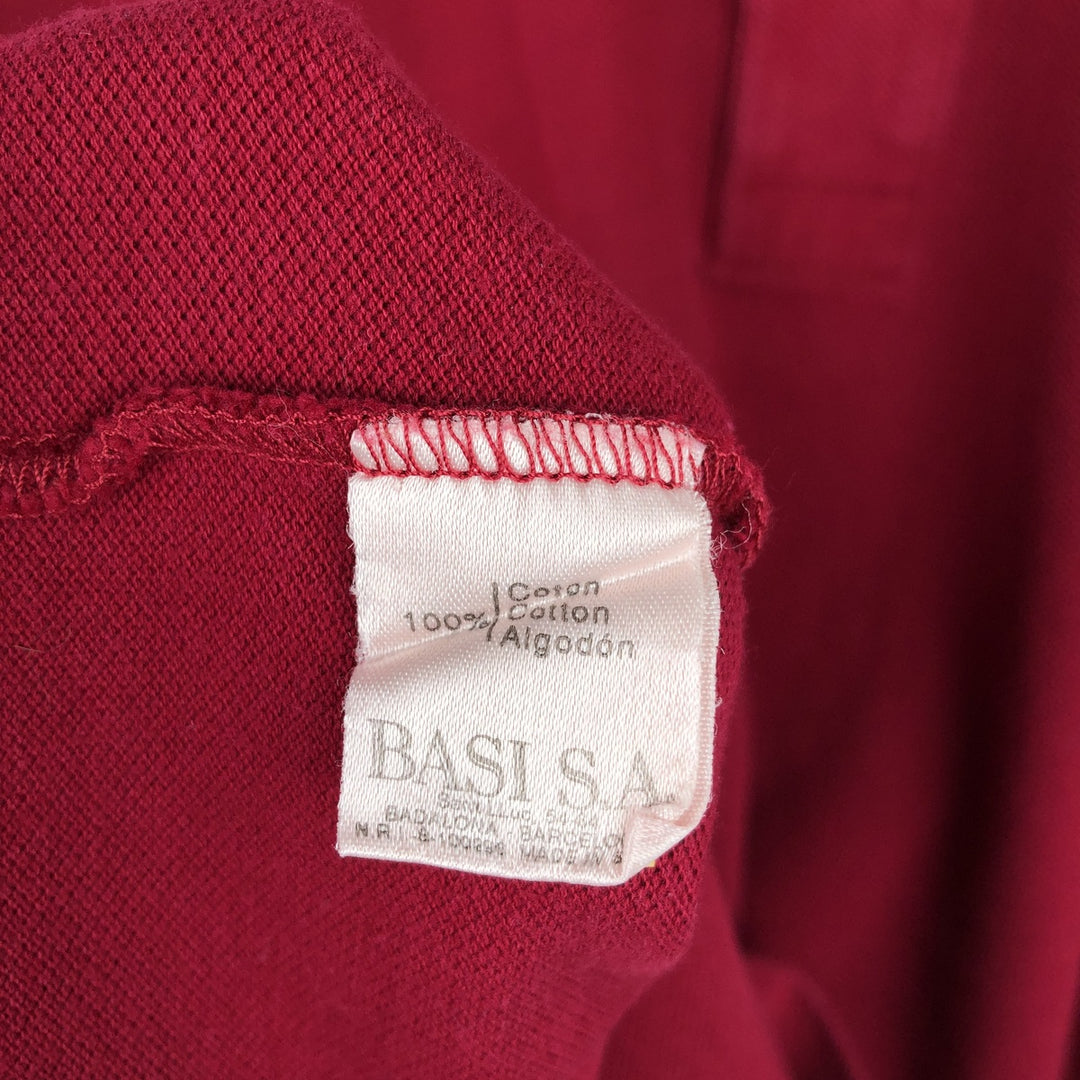 Lacoste LACOSTE Long Sleeve Polo Shirt No. 7 Men's XXL cotton red type Vintage Second Hand