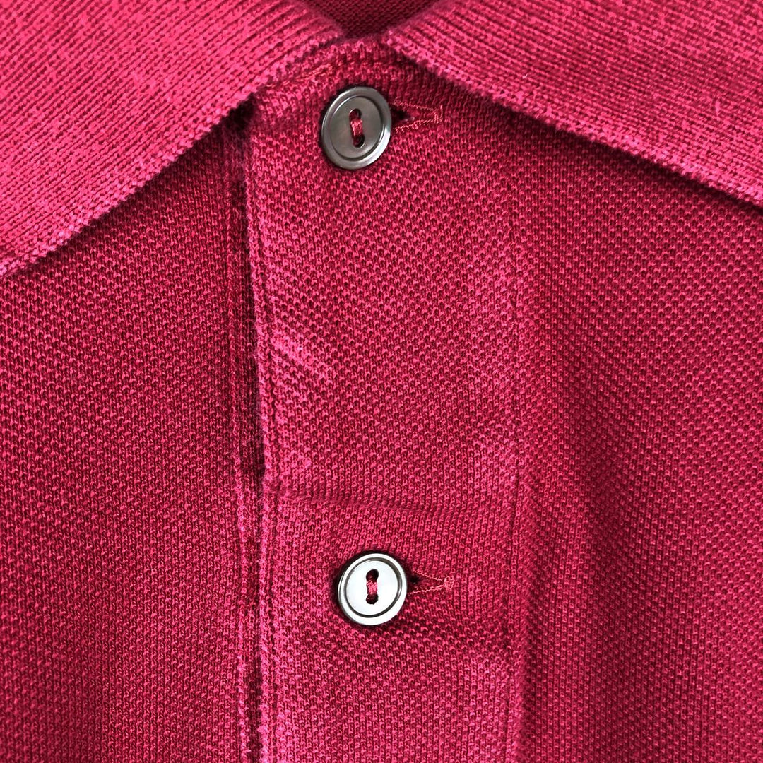 Lacoste LACOSTE Long Sleeve Polo Shirt No. 7 Men's XXL cotton red type Vintage Second Hand