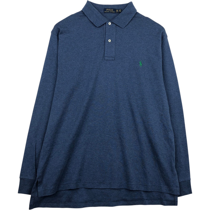 Ralph Lauren POLO RALPH LAUREN Long Sleeve Polo Shirt Men's XL cotton blue type Vintage Second Hand