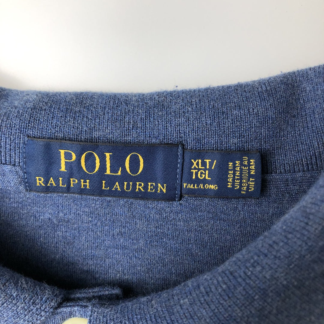 Ralph Lauren POLO RALPH LAUREN Long Sleeve Polo Shirt Men's XL cotton blue type Vintage Second Hand
