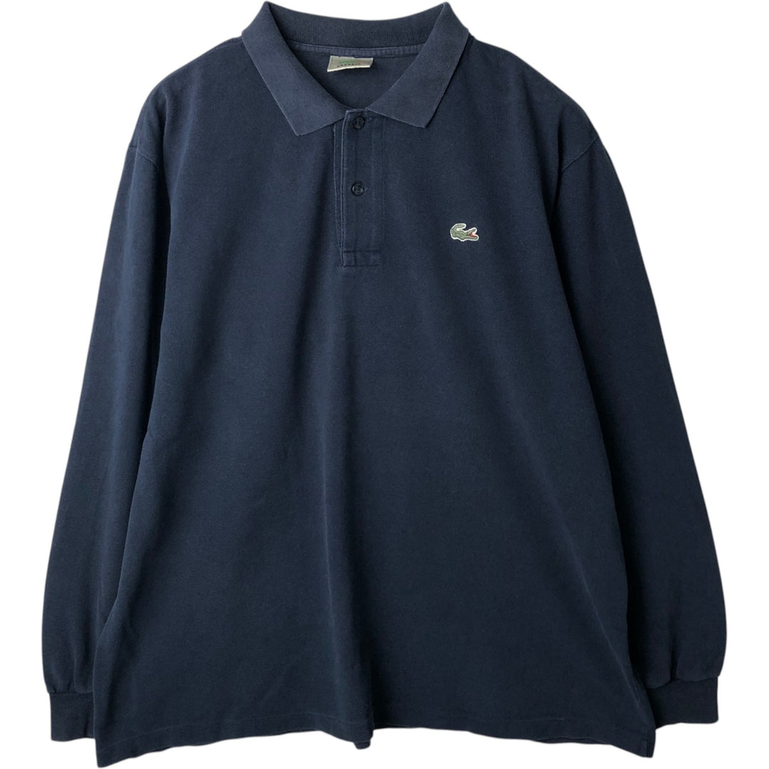 Lacoste long-sleeved polo shirt, size 7 (equivalent to men's XL). cotton navy blue type Vintage Second Hand