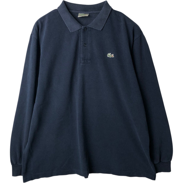 Lacoste long-sleeved polo shirt, size 7 (equivalent to men's XL). cotton navy blue type Vintage Second Hand