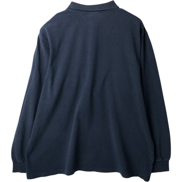 Lacoste long-sleeved polo shirt, size 7 (equivalent to men's XL). cotton navy blue type Vintage Second Hand