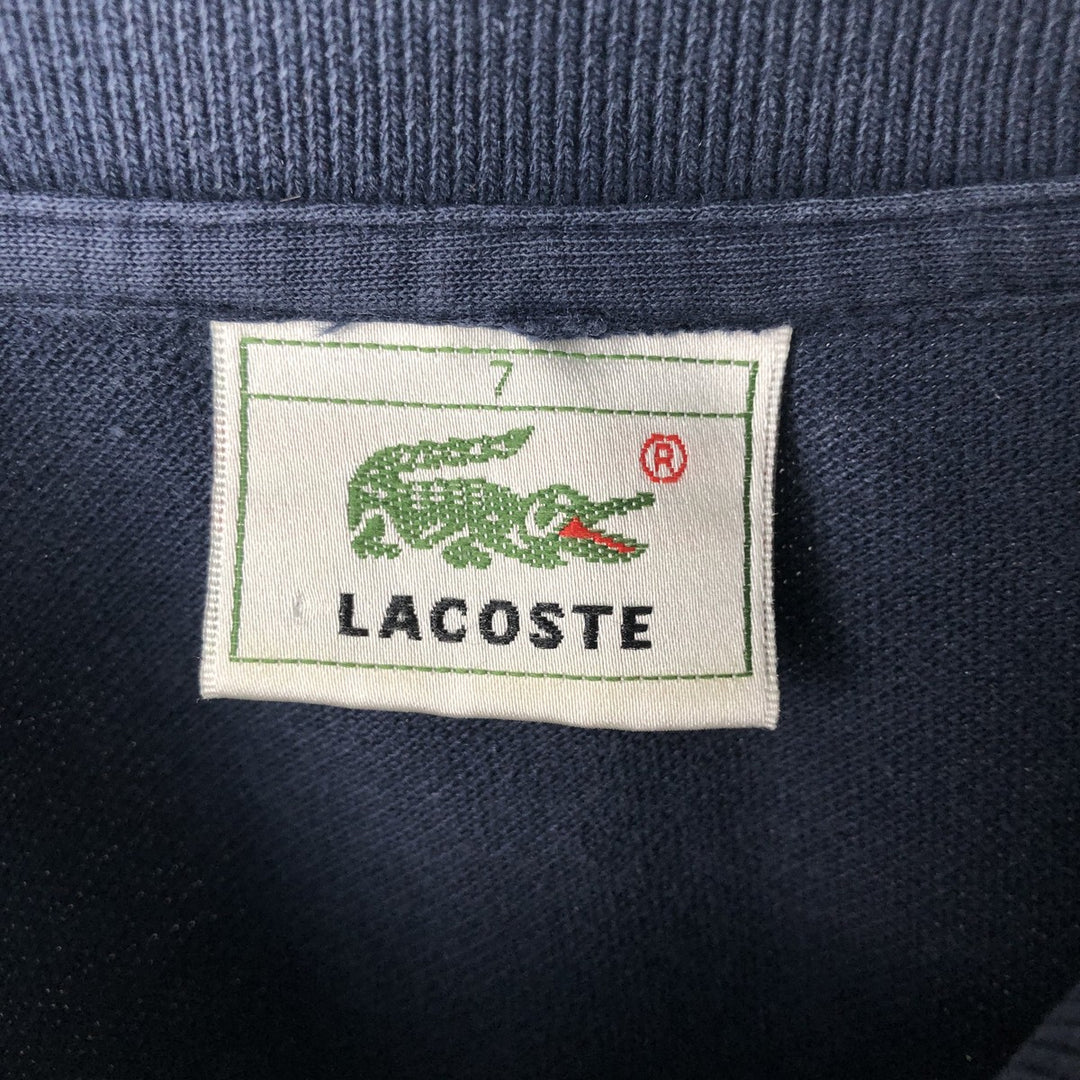 Lacoste long-sleeved polo shirt, size 7 (equivalent to men's XL). cotton navy blue type Vintage Second Hand