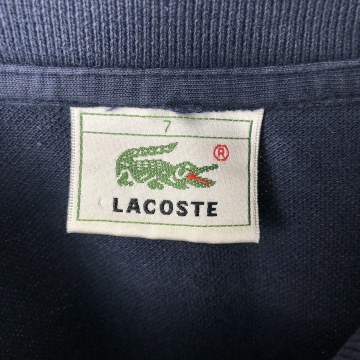 Lacoste long-sleeved polo shirt, size 7 (equivalent to men's XL). cotton navy blue type Vintage Second Hand