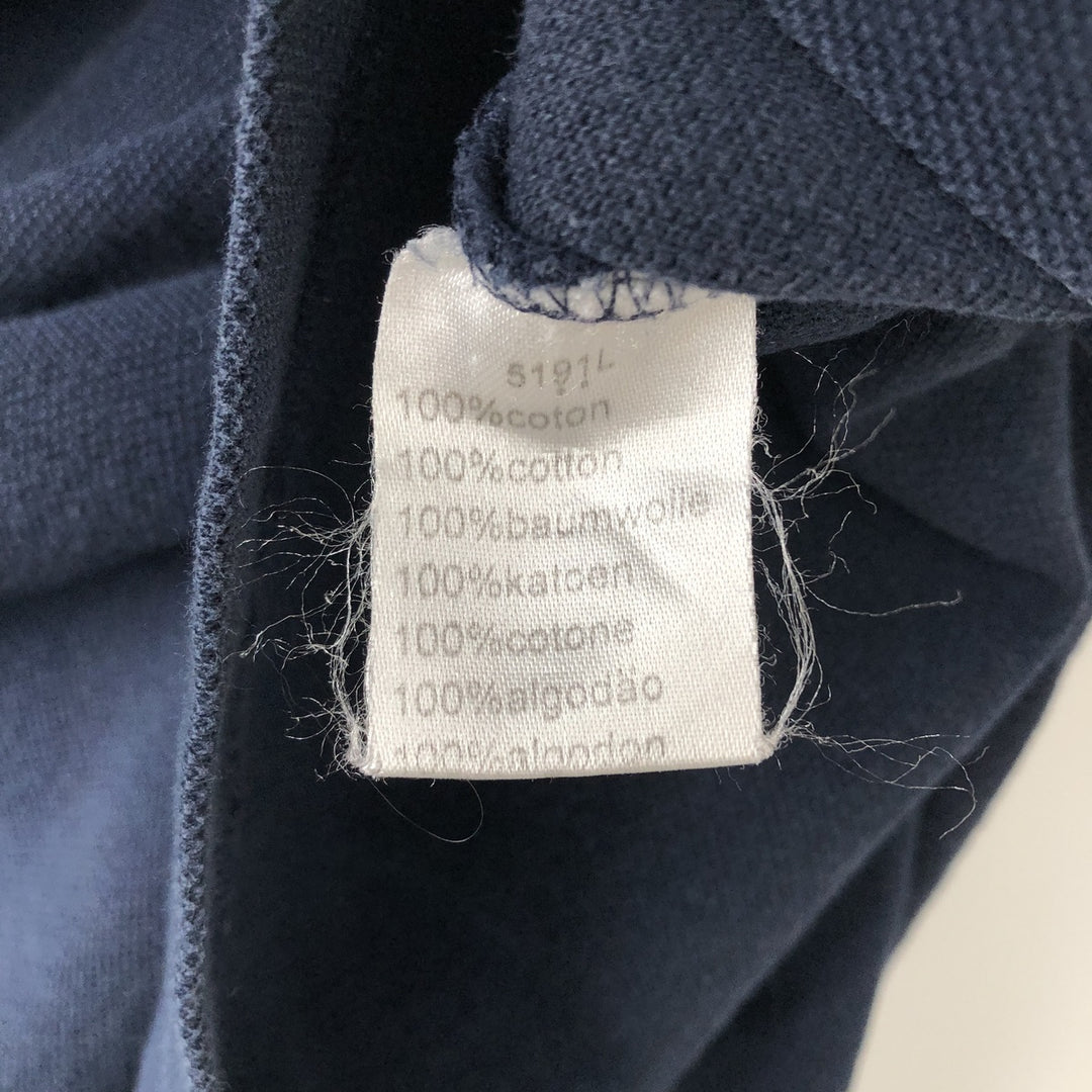 Lacoste long-sleeved polo shirt, size 7 (equivalent to men's XL). cotton navy blue type Vintage Second Hand