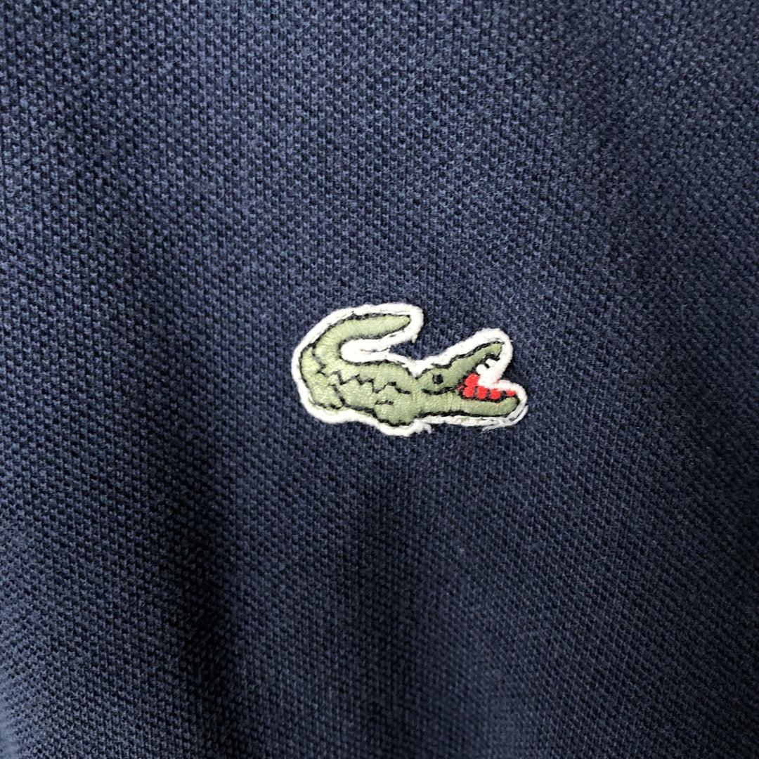 Lacoste long-sleeved polo shirt, size 7 (equivalent to men's XL). cotton navy blue type Vintage Second Hand