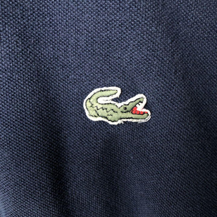 Lacoste long-sleeved polo shirt, size 7 (equivalent to men's XL). cotton navy blue type Vintage Second Hand