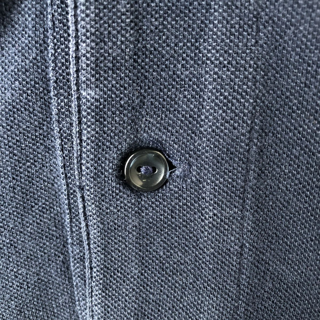 Lacoste long-sleeved polo shirt, size 7 (equivalent to men's XL). cotton navy blue type Vintage Second Hand