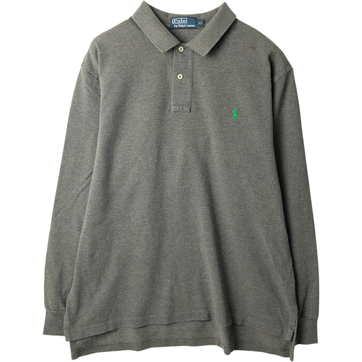 Ralph Lauren POLO by Ralph Lauren long sleeve polo shirt, men's XL size cotton gray type Vintage Second Hand