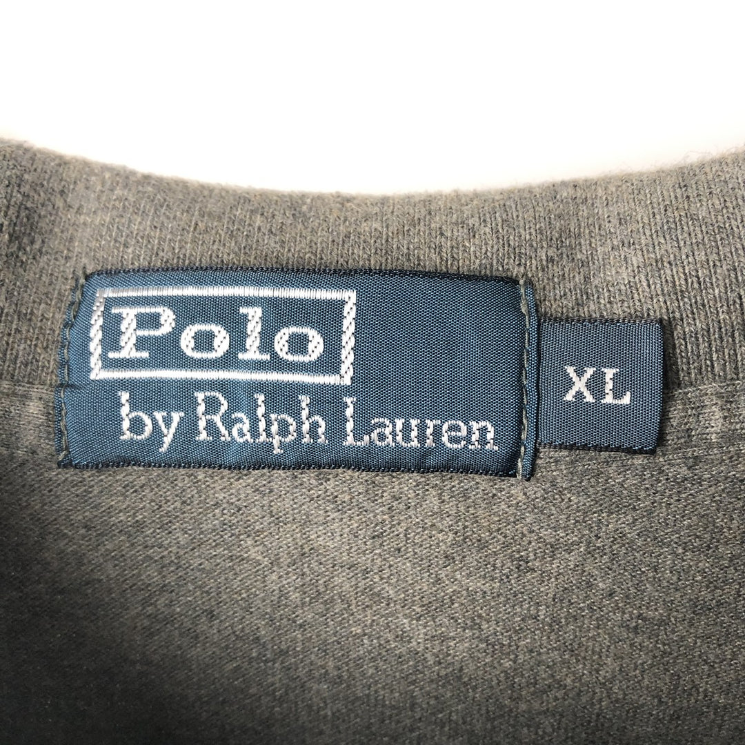 Ralph Lauren POLO by Ralph Lauren long sleeve polo shirt, men's XL size cotton gray type Vintage Second Hand