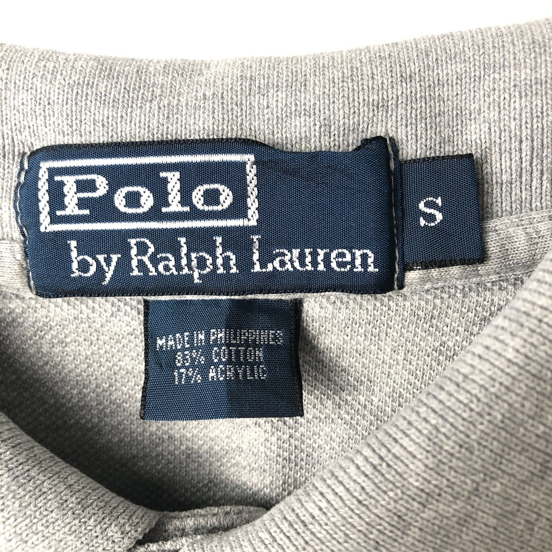Ralph Lauren POLO by Ralph Lauren long sleeve polo shirt, men's size S cotton gray type Vintage Second Hand