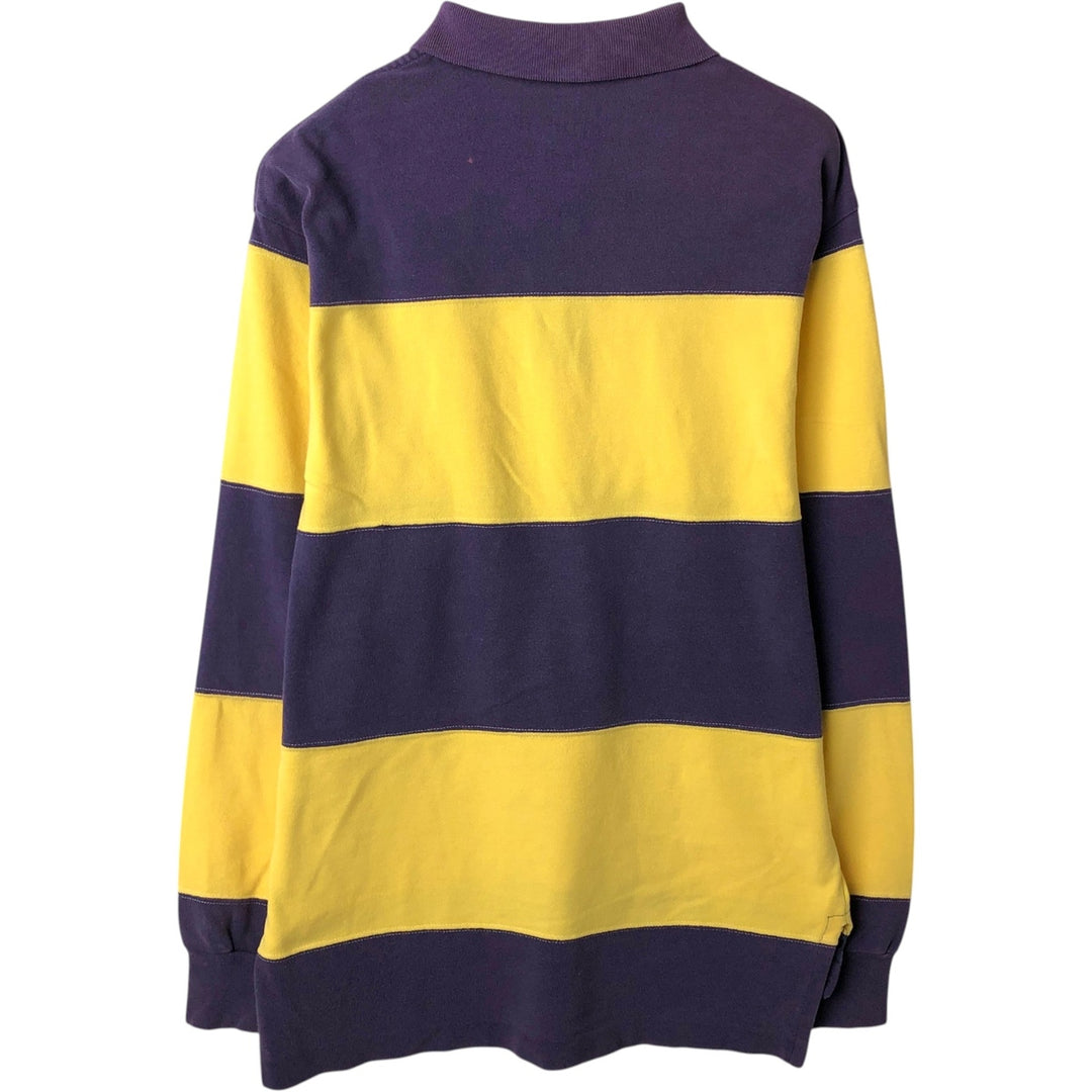 Ralph Lauren POLO by Ralph Lauren Long Sleeve Striped Polo Shirt Men's M cotton purple type Vintage Second Hand