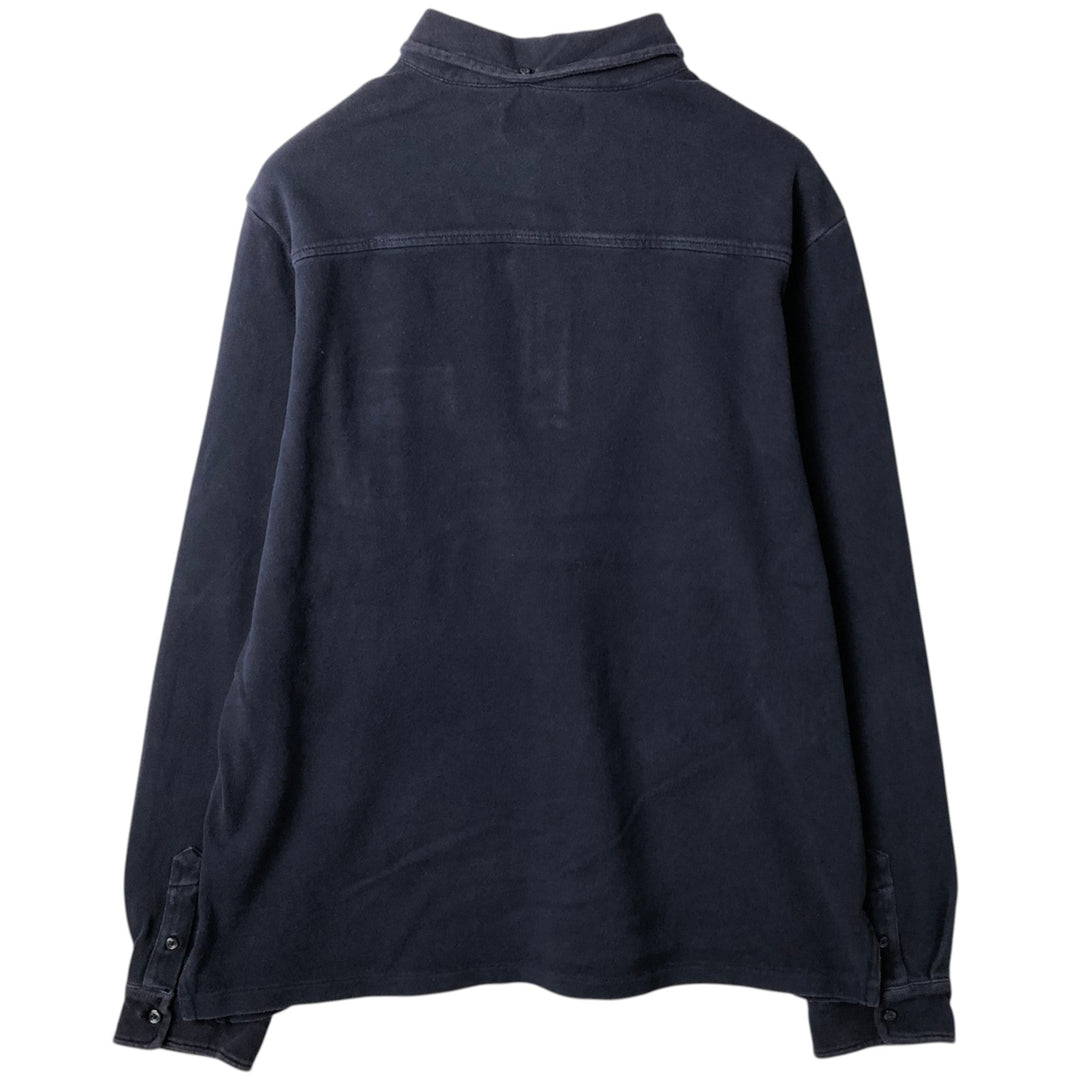 Ralph Lauren button-down long-sleeve polo shirt, men's size XL (approx.) cotton navy blue type Vintage Second Hand