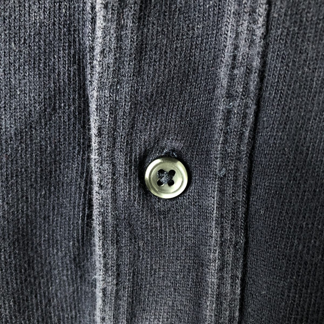 Ralph Lauren button-down long-sleeve polo shirt, men's size XL (approx.) cotton navy blue type Vintage Second Hand