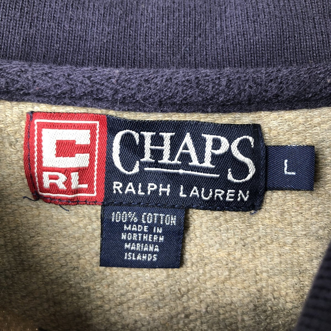 Ralph Lauren CHAPS Multi-Stripe Long-Sleeve Striped Polo Shirt, Men's Size L (approx.) cotton red type Vintage Second Hand