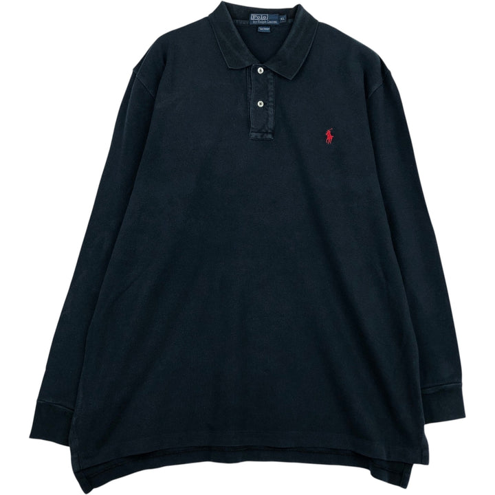 Ralph Lauren POLO by Ralph Lauren long sleeve polo shirt, men's XL size cotton black type Vintage Second Hand