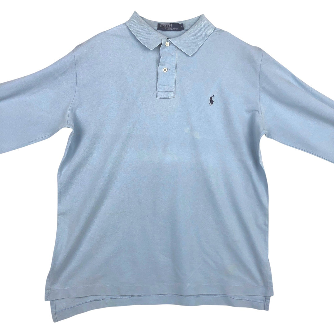 Ralph Lauren POLO by Ralph Lauren long sleeve polo shirt, men's size M cotton Blue type light blue Vintage Second Hand