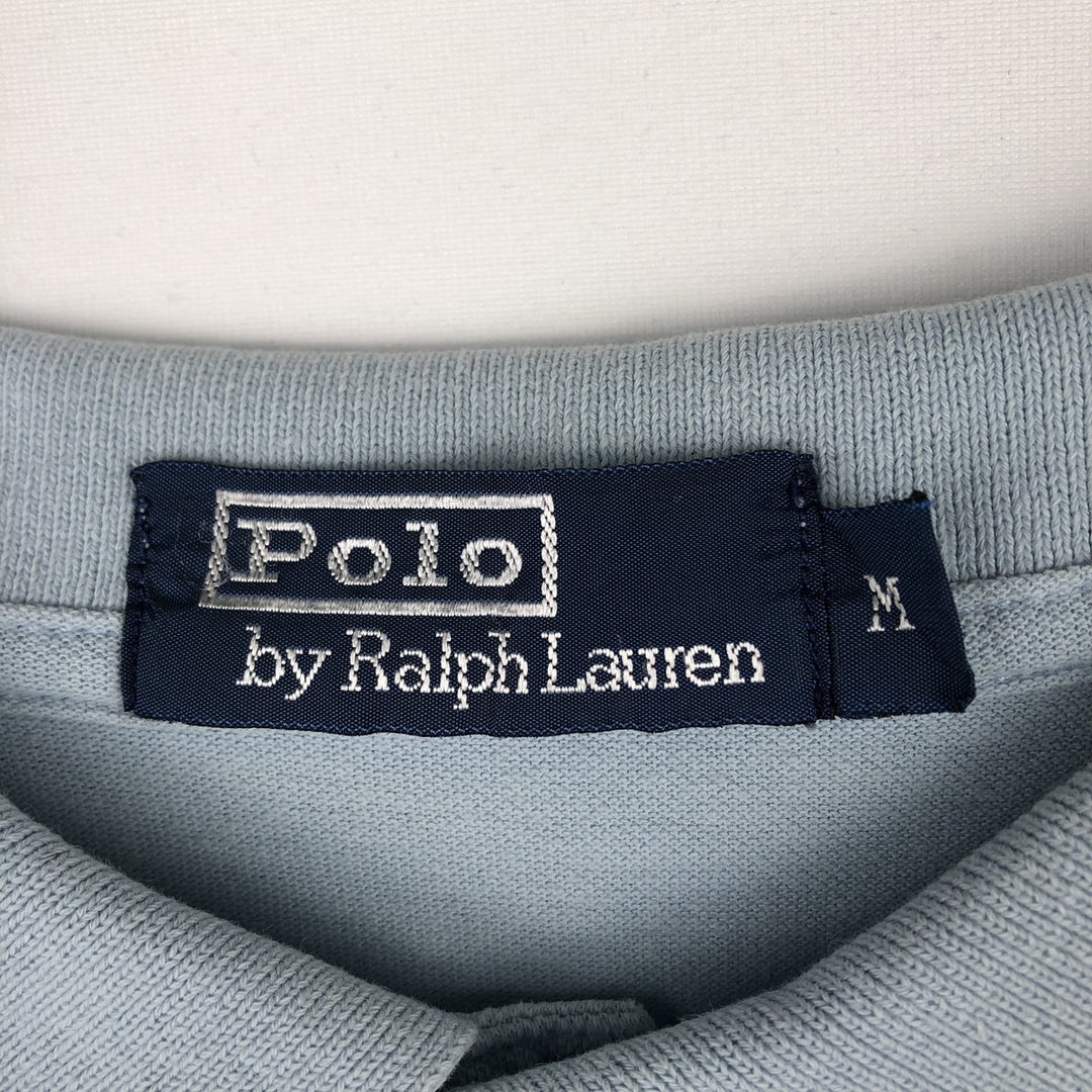 Ralph Lauren POLO by Ralph Lauren long sleeve polo shirt, men's size M cotton Blue type light blue Vintage Second Hand